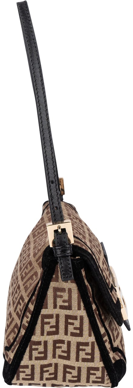 Fendi Fendi Limited FF Monogram Mini Baguette Mamma Handbag Bruin
