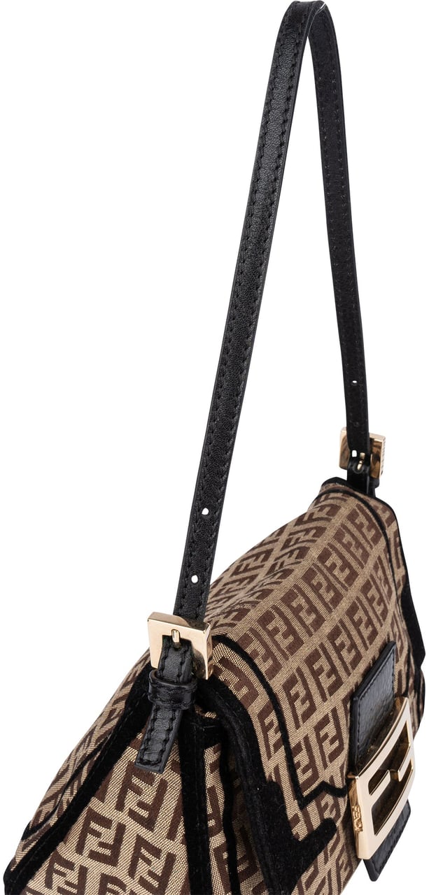 Fendi Fendi Limited FF Monogram Mini Baguette Mamma Handbag Bruin