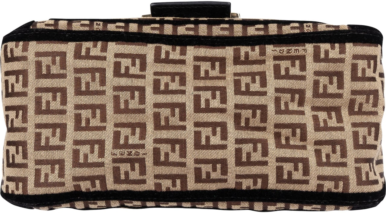 Fendi Fendi Limited FF Monogram Mini Baguette Mamma Handbag Bruin