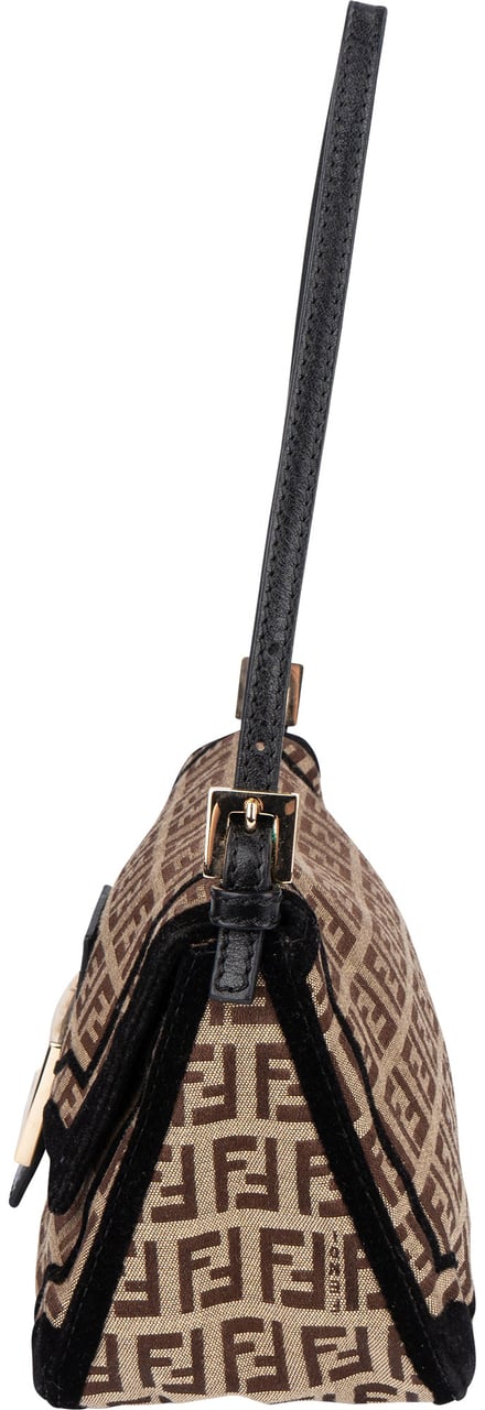 Fendi Fendi Limited FF Monogram Mini Baguette Mamma Handbag Bruin