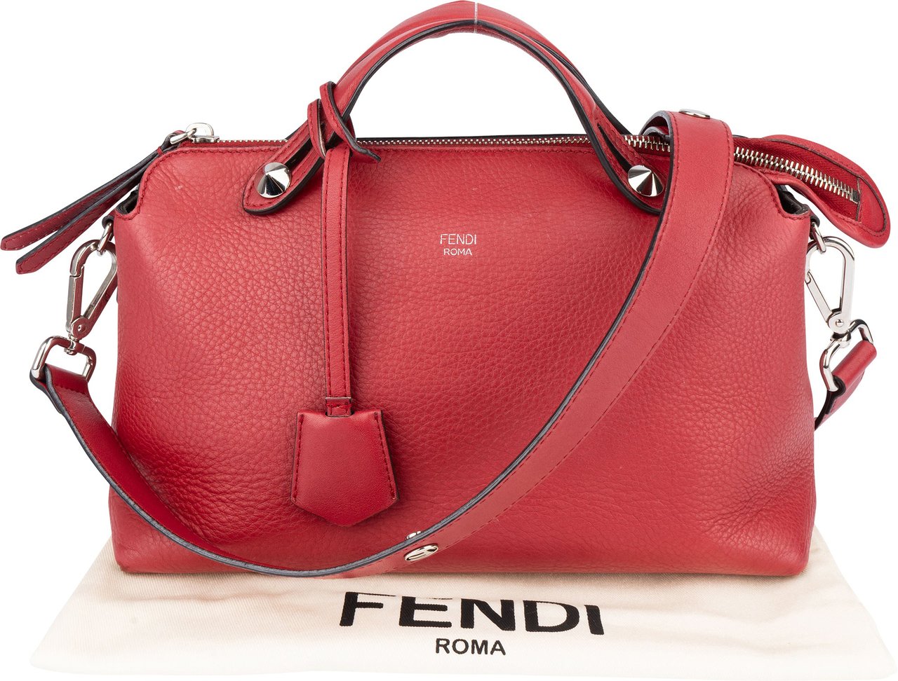 Fendi Fendi Red Leather By The Way Handbag Rood