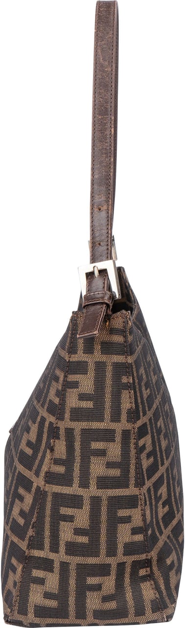 Fendi Fendi FF Monogram Baguette Buckle Shoulder Bag Bruin