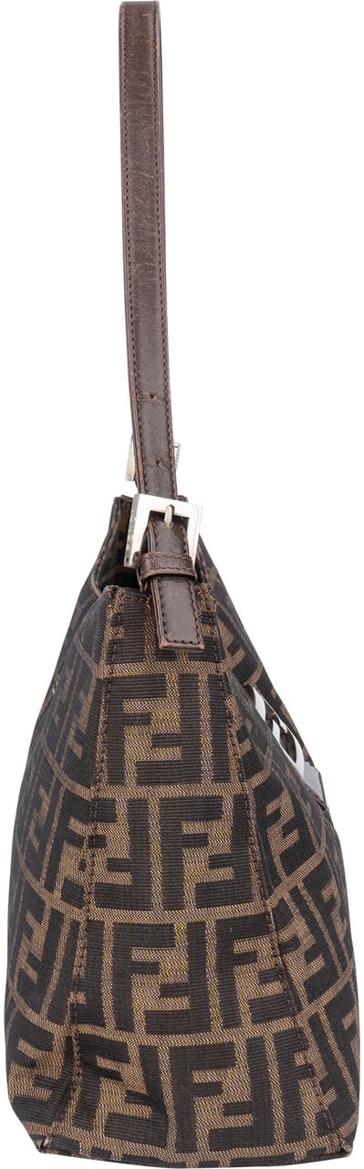 Fendi Fendi FF Monogram Baguette Buckle Shoulder Bag Bruin