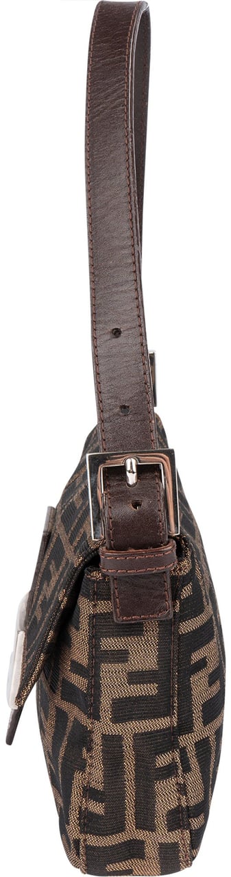Fendi Fendi FF Monogram Baguette Handbag Bruin