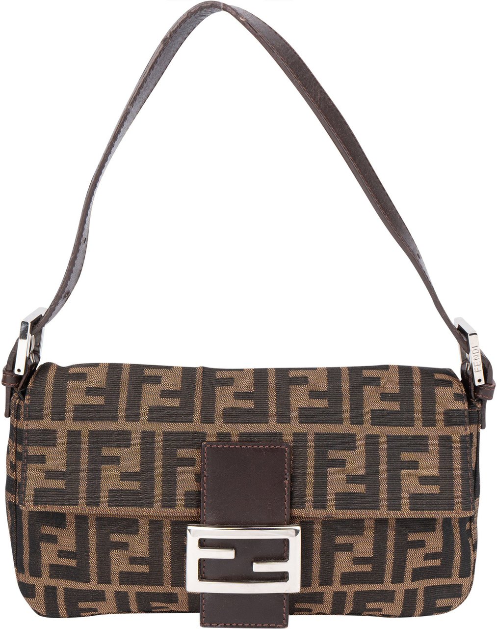 Fendi Fendi FF Monogram Baguette Handbag Bruin