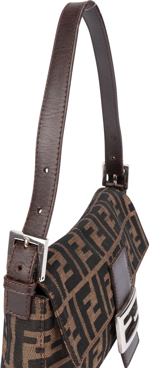 Fendi Fendi FF Monogram Baguette Handbag Bruin