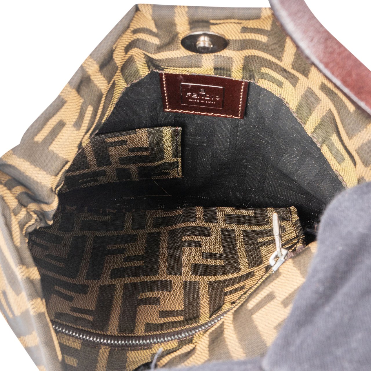 Fendi Fendi FF Monogram Zucca Handbag Bruin
