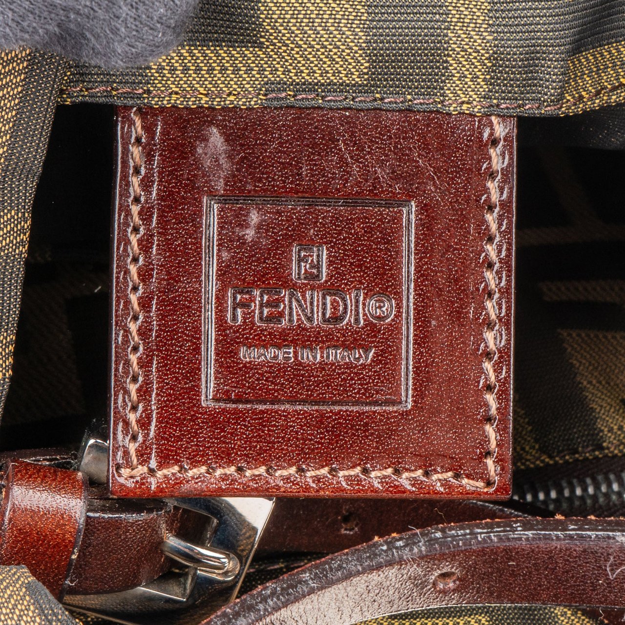 Fendi Fendi FF Monogram Zucca Handbag Bruin