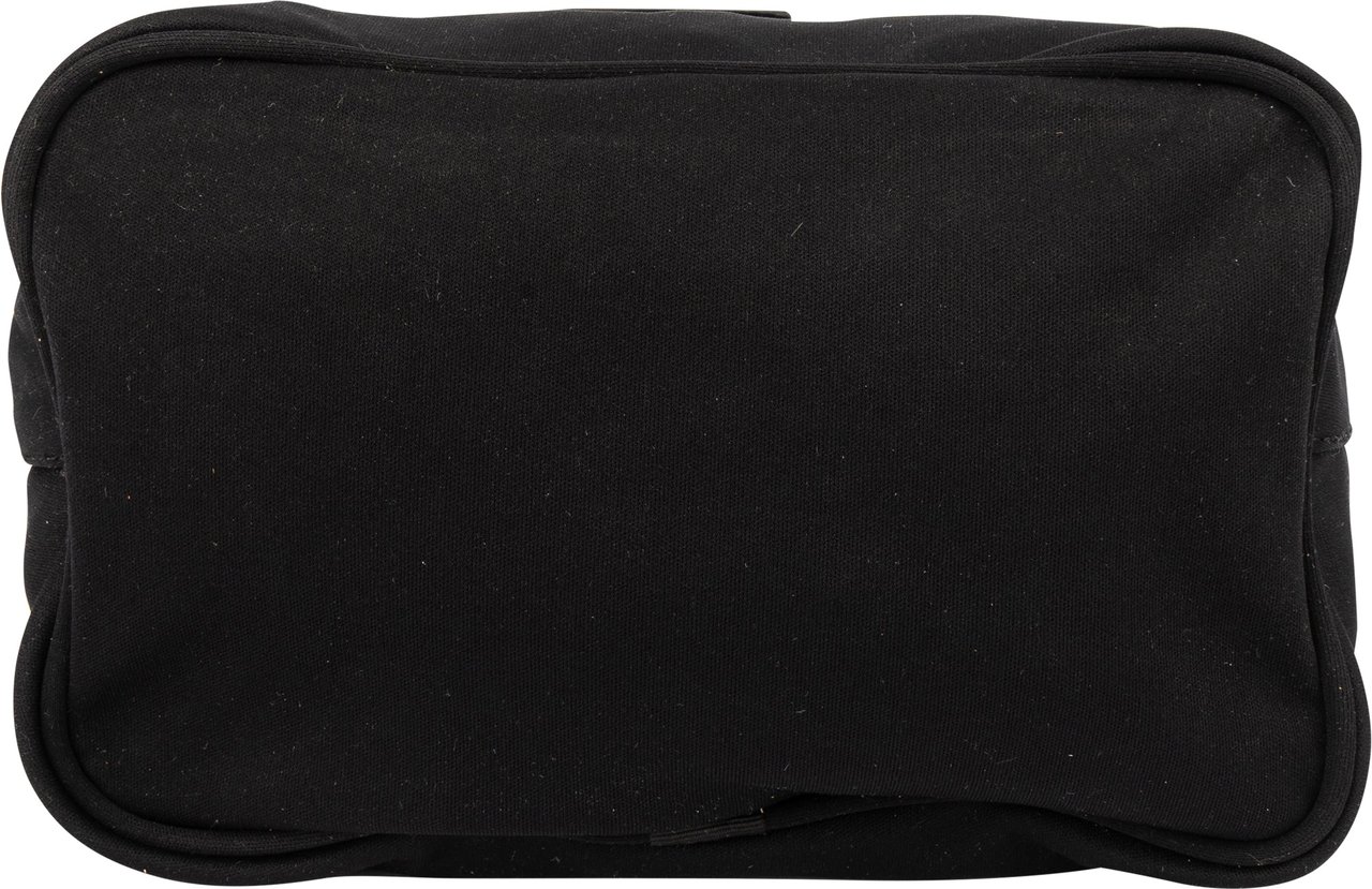 Fendi Fendi Black Cotton Baguette Buckle Shoulder Bag Zwart