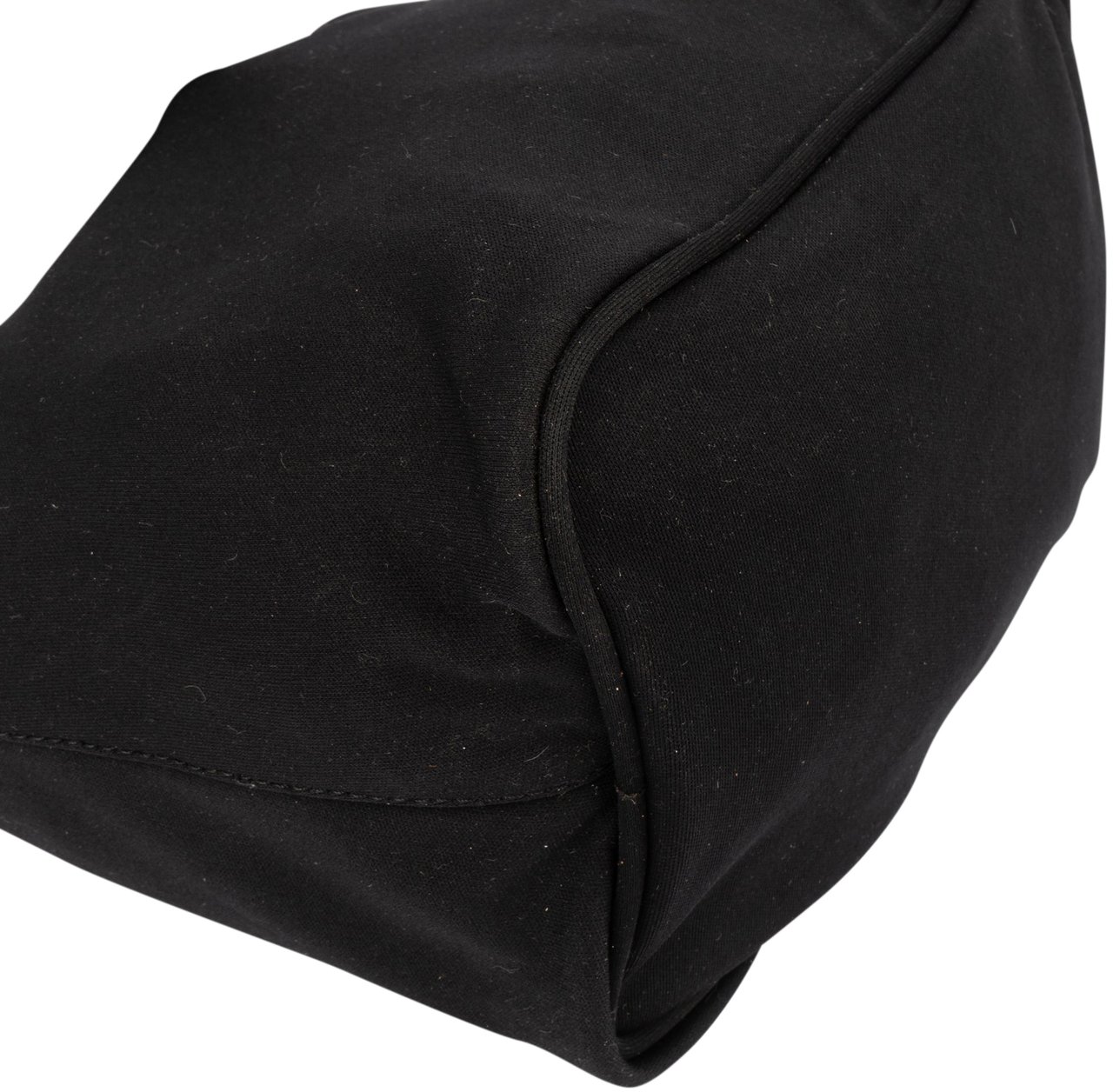 Fendi Fendi Black Cotton Baguette Buckle Shoulder Bag Zwart