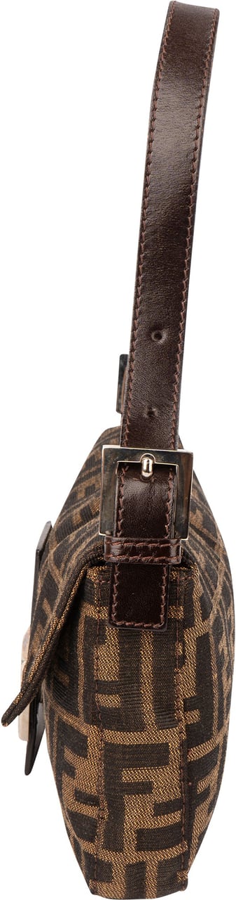Fendi Fendi FF Monogram Baguette Handbag Bruin