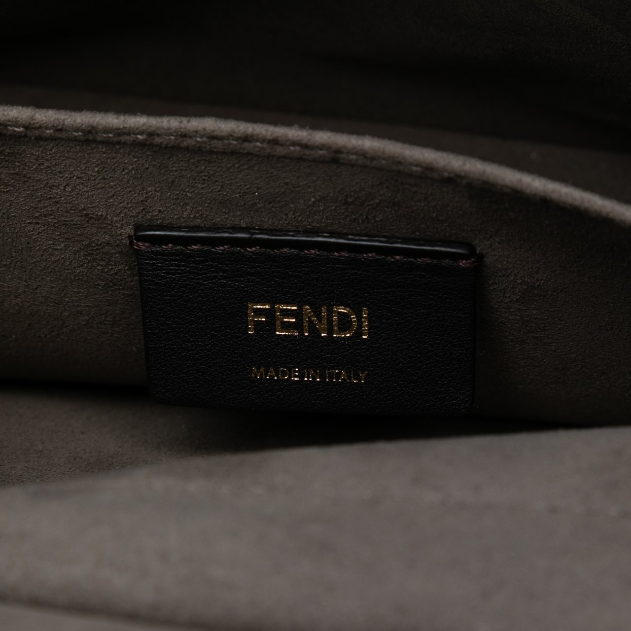 Fendi Zucca Crystal Double F Baguette Satchel Bruin