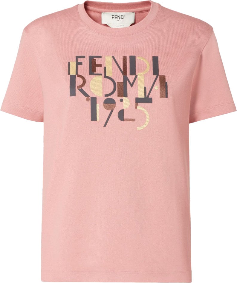 Fendi LOGO PRINT T-SHIRT Roze