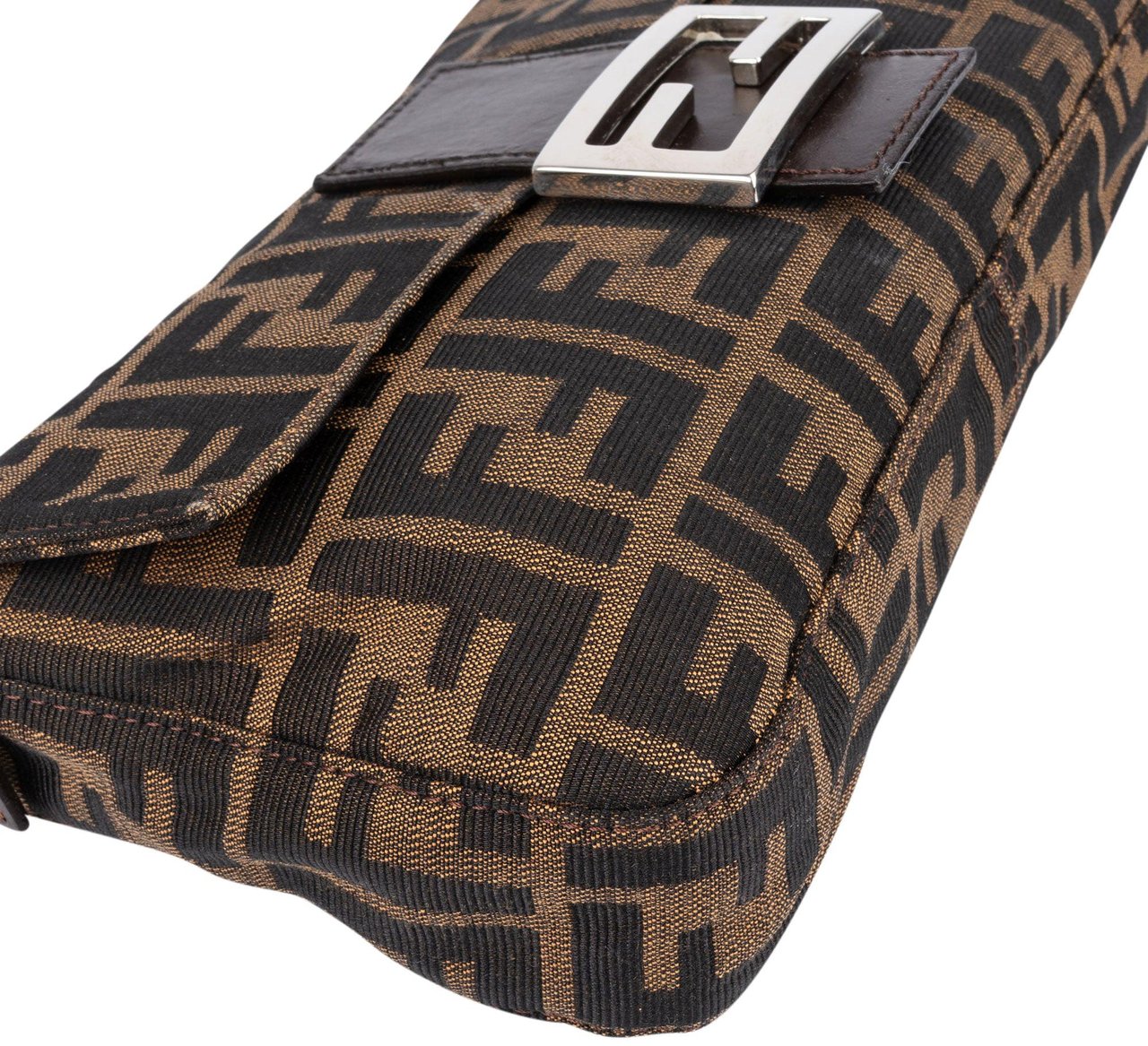 Fendi Fendi FF Monogram Baguette Handbag Bruin