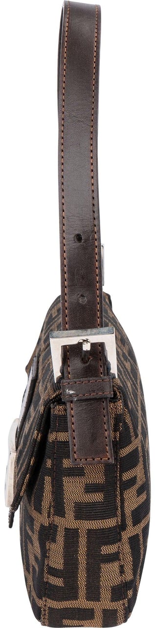 Fendi Fendi FF Monogram Baguette Handbag Bruin