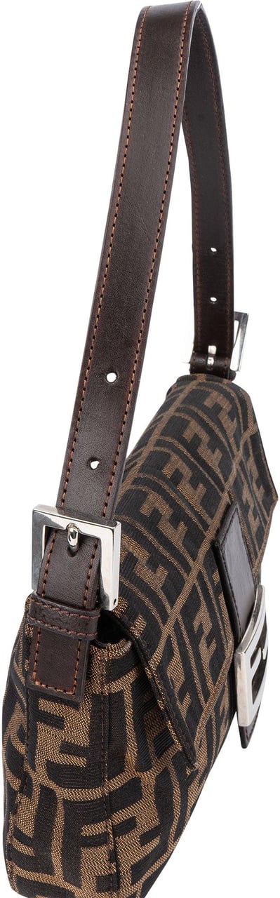 Fendi Fendi FF Monogram Baguette Handbag Bruin