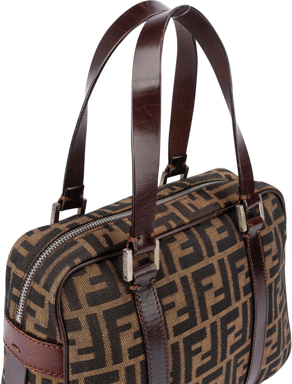 Fendi Fendi FF Monogram Boston Handbag Bruin