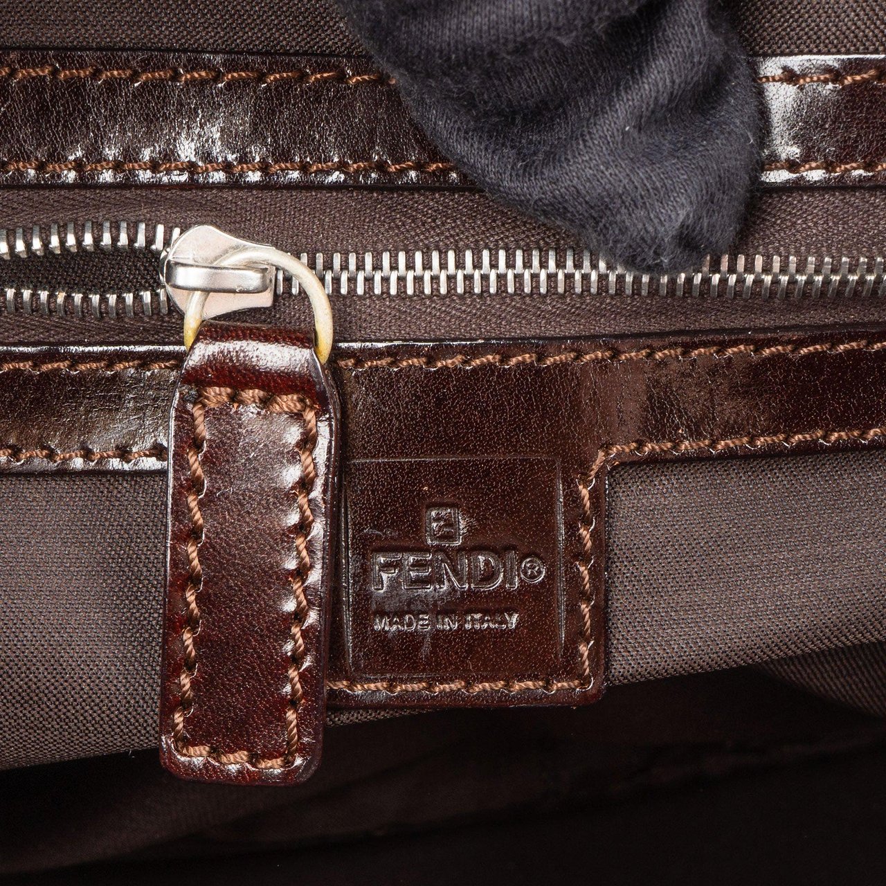 Fendi Fendi FF Monogram Boston Handbag Bruin