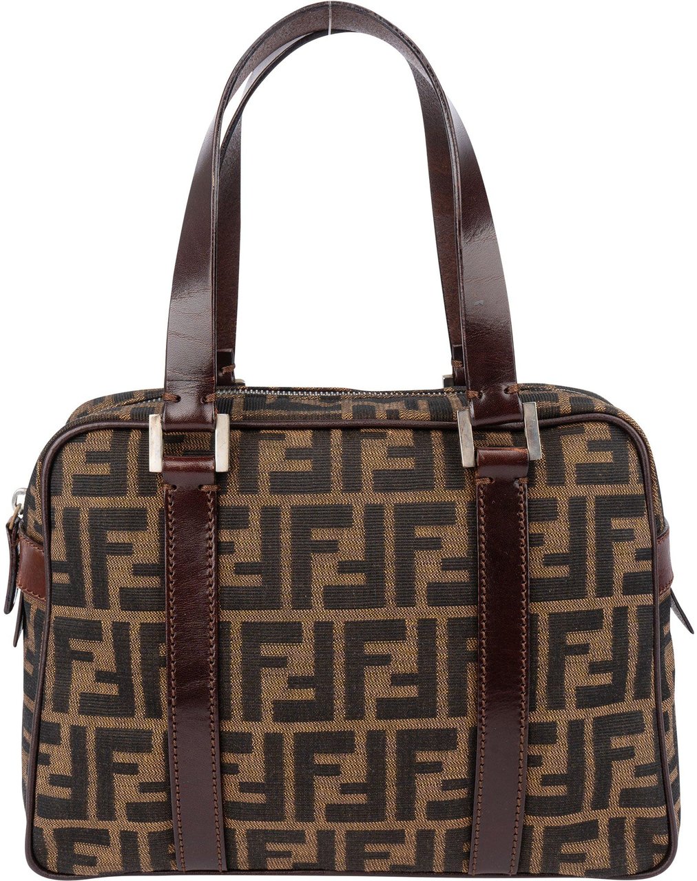 Fendi Fendi FF Monogram Boston Handbag Bruin