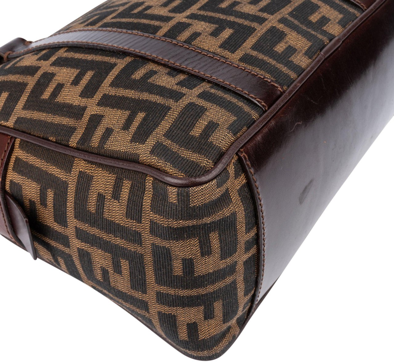 Fendi Fendi FF Monogram Boston Handbag Bruin