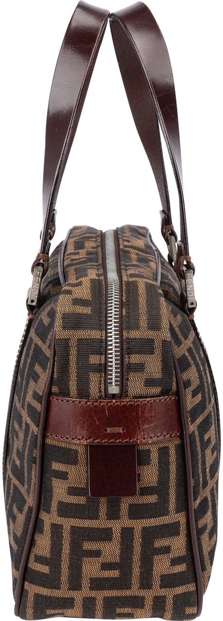 Fendi Fendi FF Monogram Boston Handbag Bruin