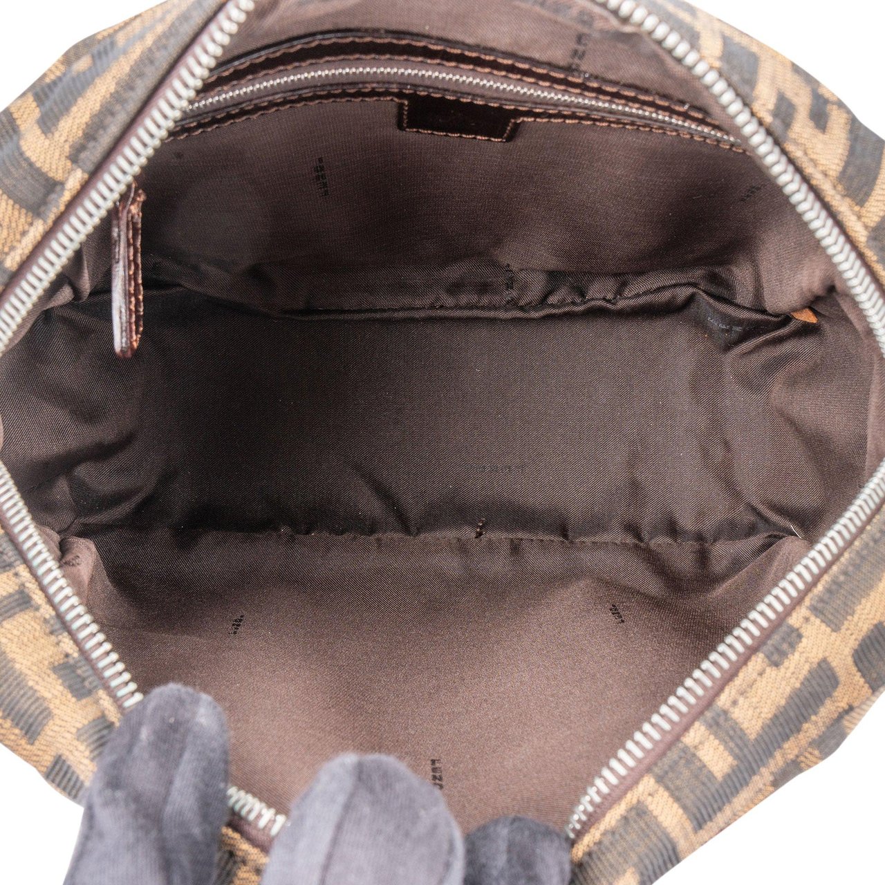 Fendi Fendi FF Monogram Boston Handbag Bruin