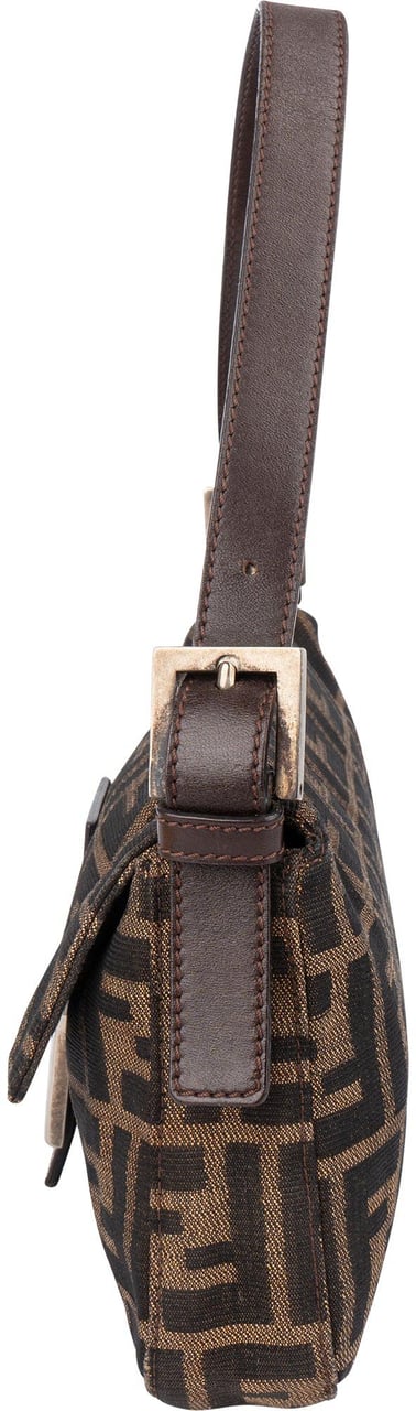 Fendi Fendi FF Monogram Baguette Handbag Bruin