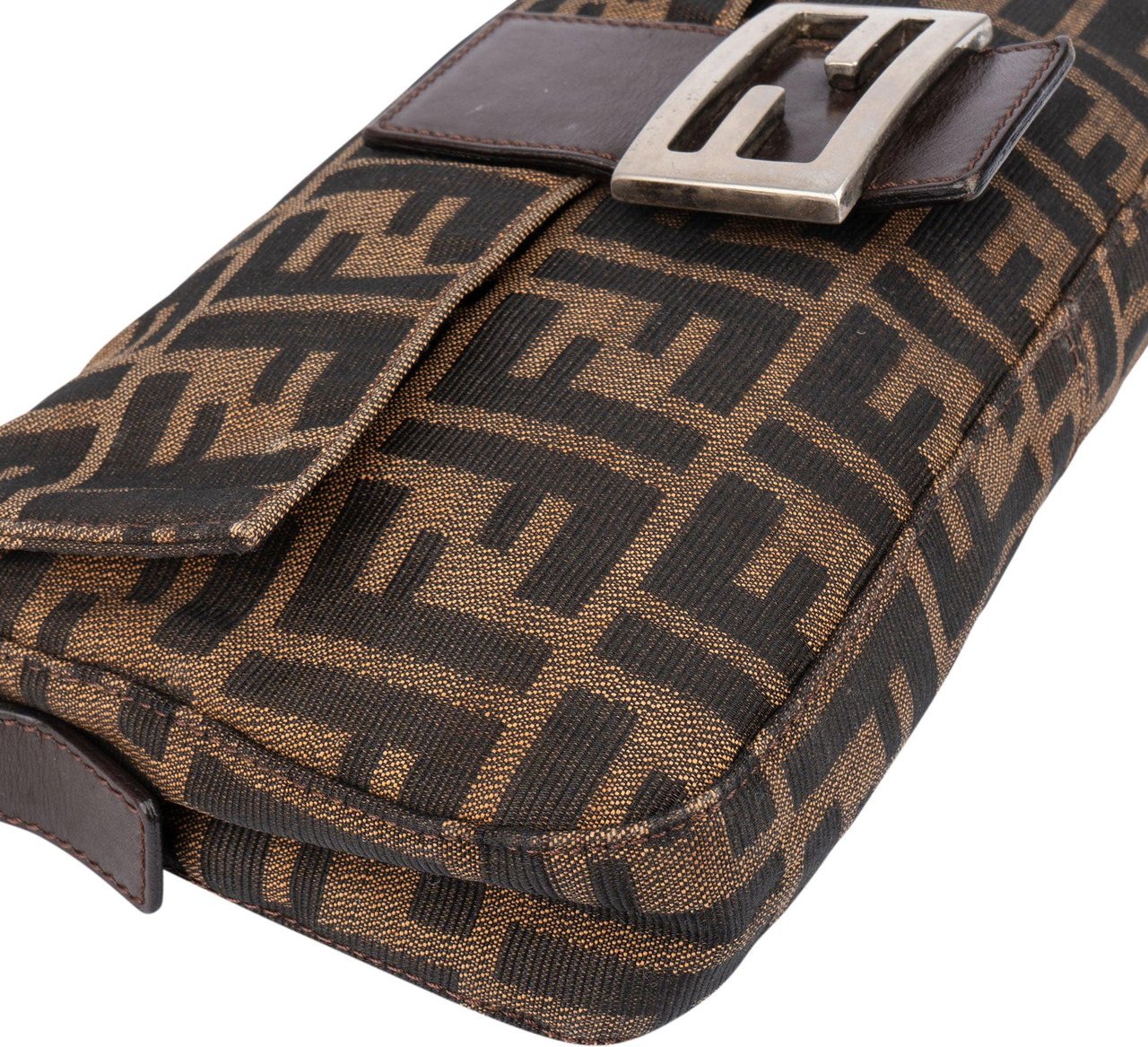 Fendi Fendi FF Monogram Baguette Handbag Bruin