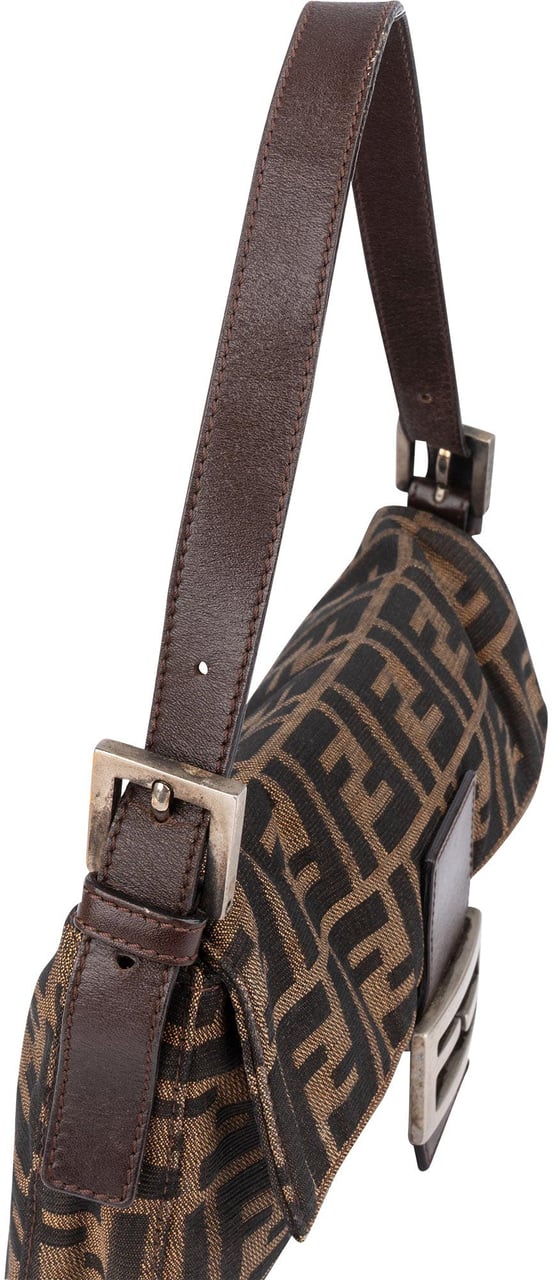 Fendi Fendi FF Monogram Baguette Handbag Bruin