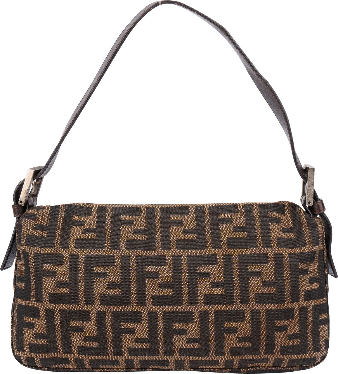 Fendi Fendi FF Monogram Baguette Handbag Bruin