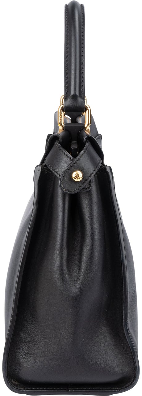 Fendi Fendi Black Leather Peekaboo Handbag Zwart