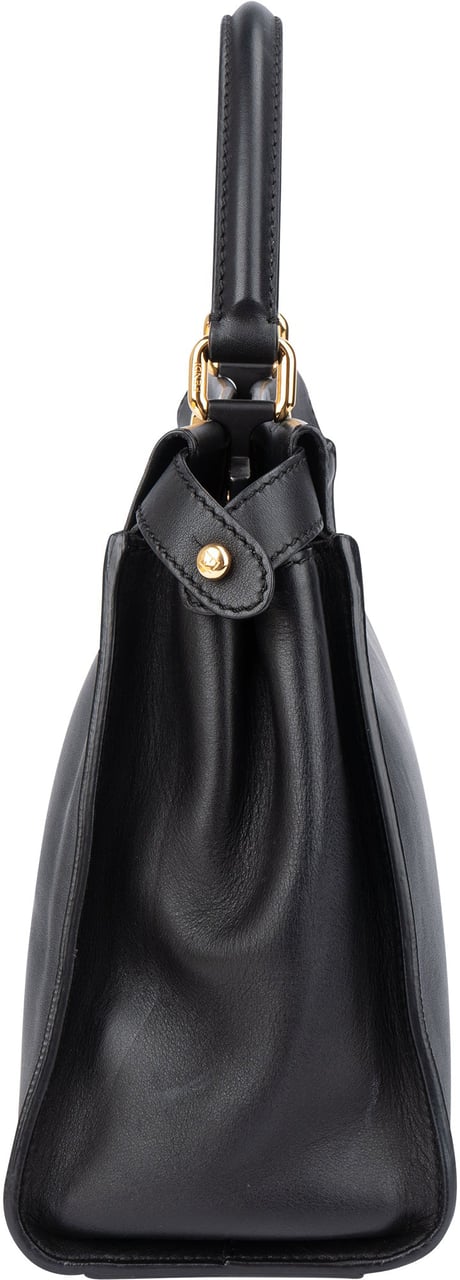 Fendi Fendi Black Leather Peekaboo Handbag Zwart
