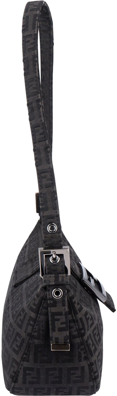 Fendi Fendi FF Monogram Baguette Shoulder Bag Zwart