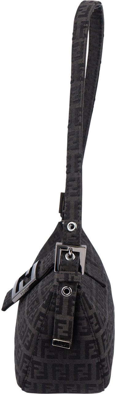 Fendi Fendi FF Monogram Baguette Shoulder Bag Zwart
