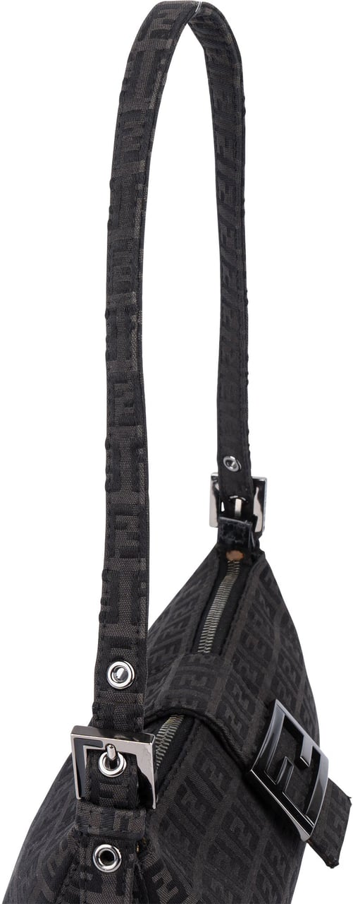 Fendi Fendi FF Monogram Baguette Shoulder Bag Zwart