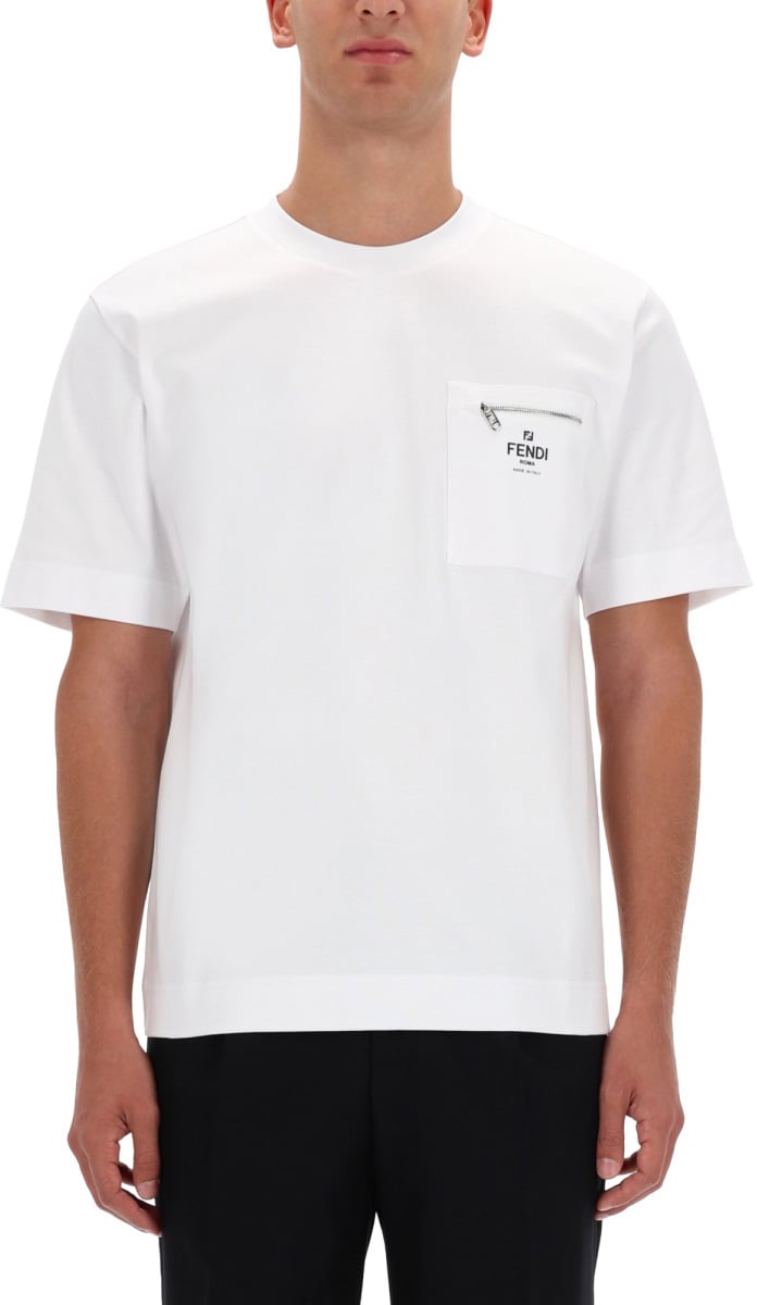 Fendi LOGO POCKET T-SHIRT Wit