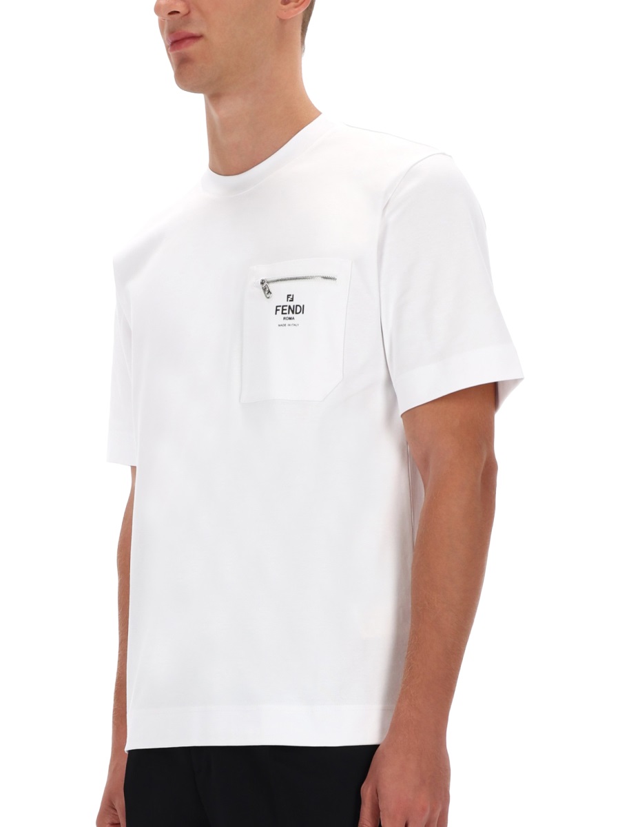 Fendi LOGO POCKET T-SHIRT Wit