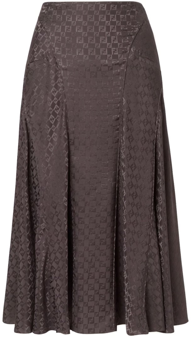 Fendi FF SILK SKIRT Bruin