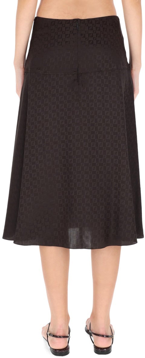 Fendi FF SILK SKIRT Bruin