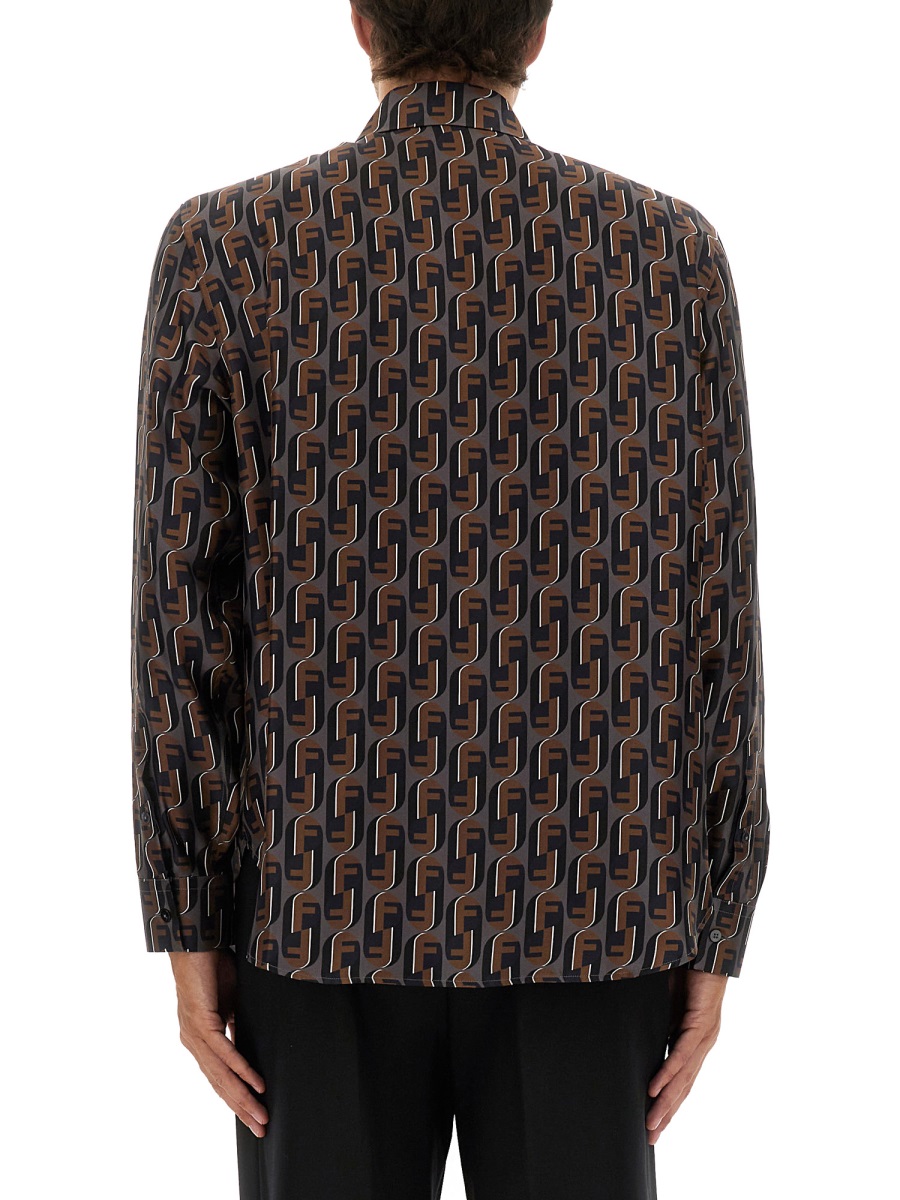Fendi PRINTED SILK SHIRT Blauw