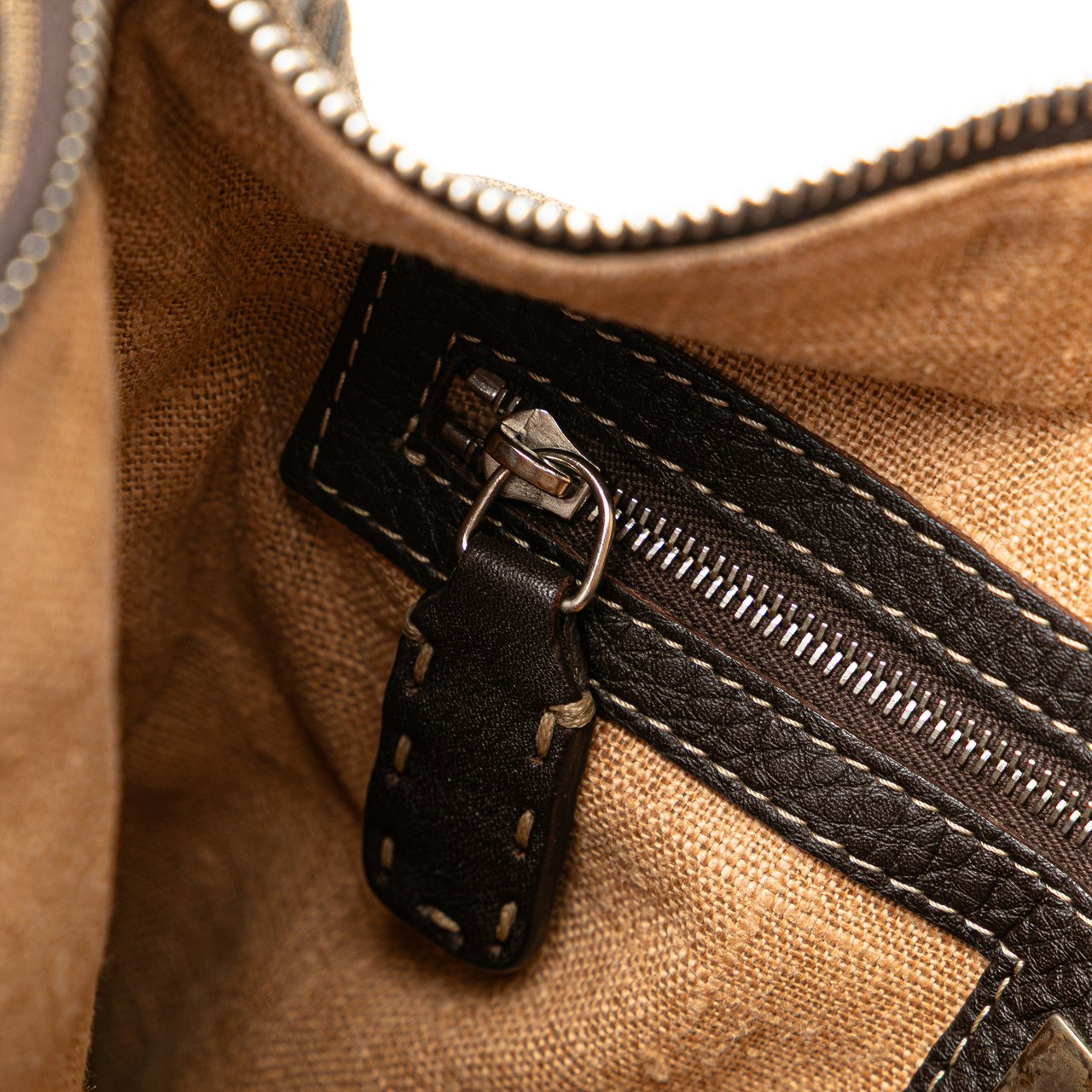 Fendi Zucca Canvas Selleria Crossbody Bruin