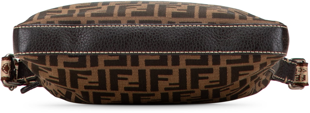 Fendi Zucca Canvas Selleria Crossbody Bruin