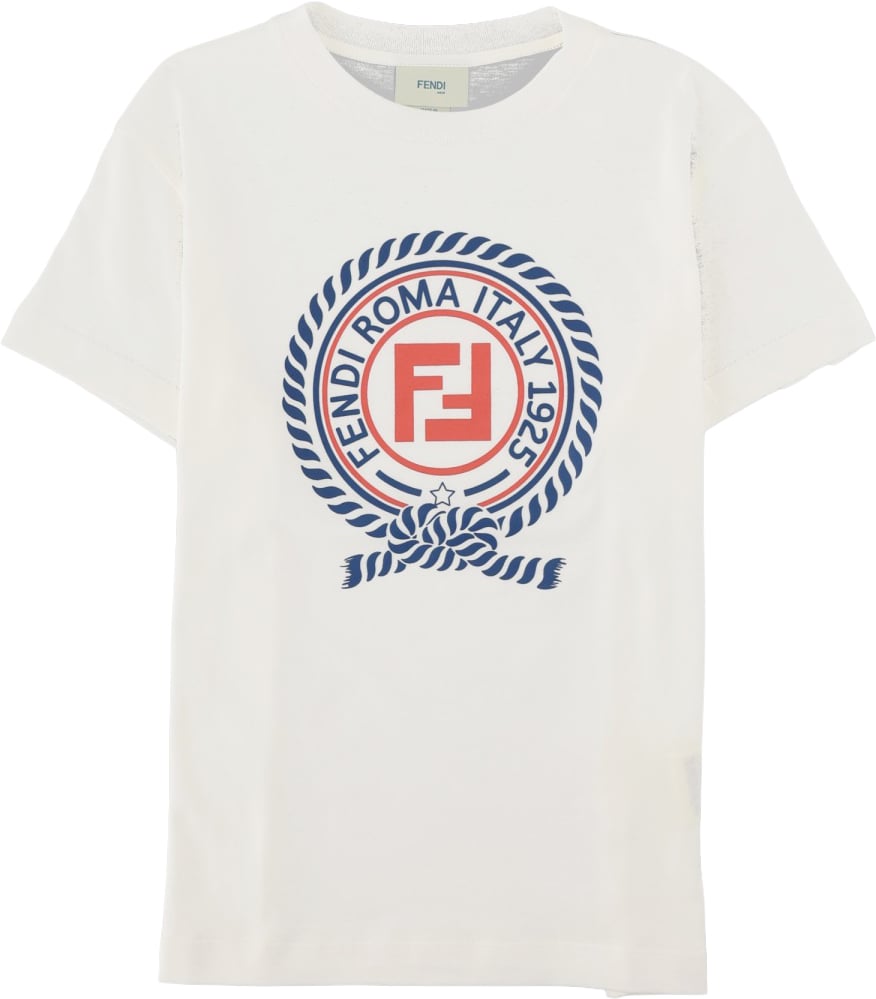 Fendi t-shirt jersey tinto gesso Wit