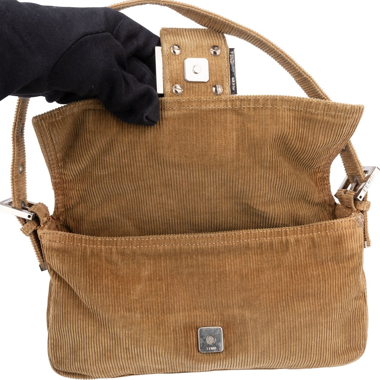 Fendi Fendi Cord Baguette Handbag Bruin