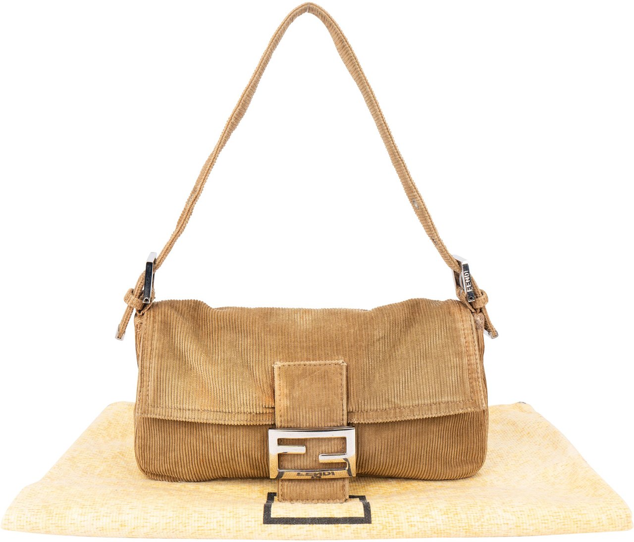 Fendi Fendi Cord Baguette Handbag Bruin