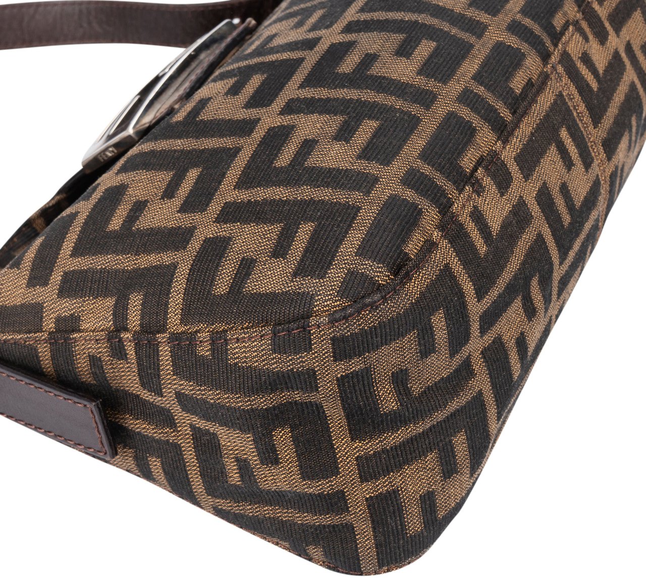 Fendi Fendi FF Monogram Baguette Buckle Handbag Bruin