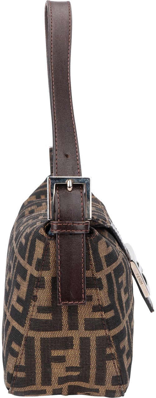 Fendi Fendi FF Monogram Baguette Buckle Handbag Bruin