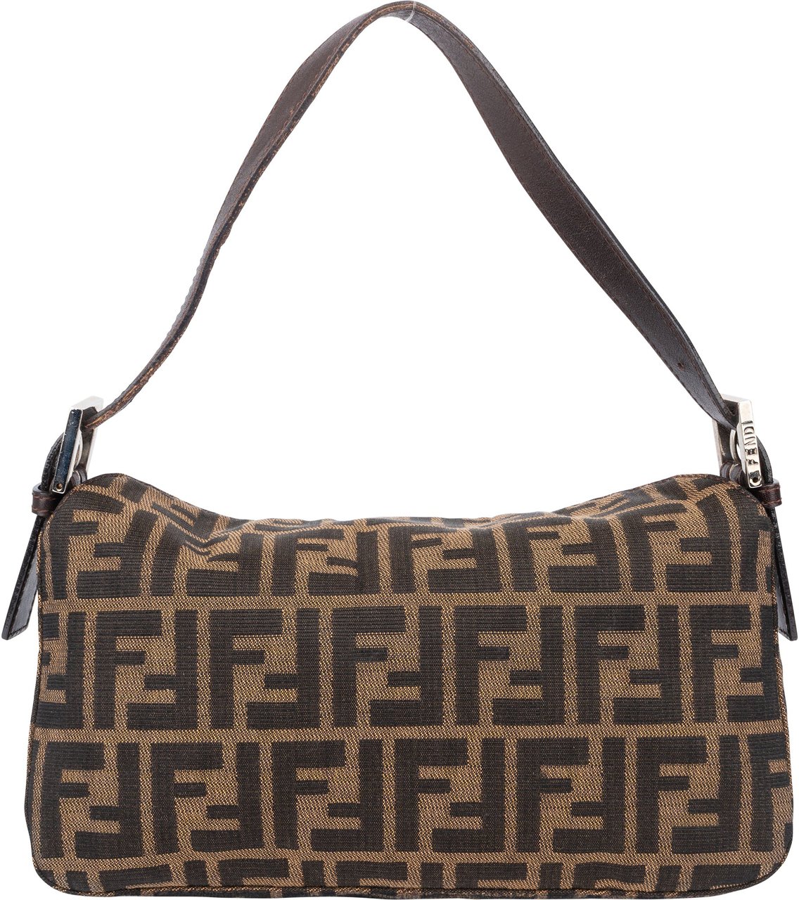 Fendi Fendi FF Monogram Baguette Buckle Handbag Bruin