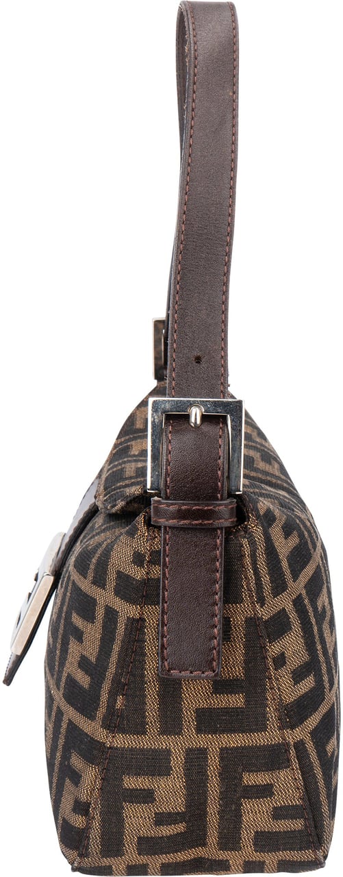 Fendi Fendi FF Monogram Baguette Buckle Handbag Bruin