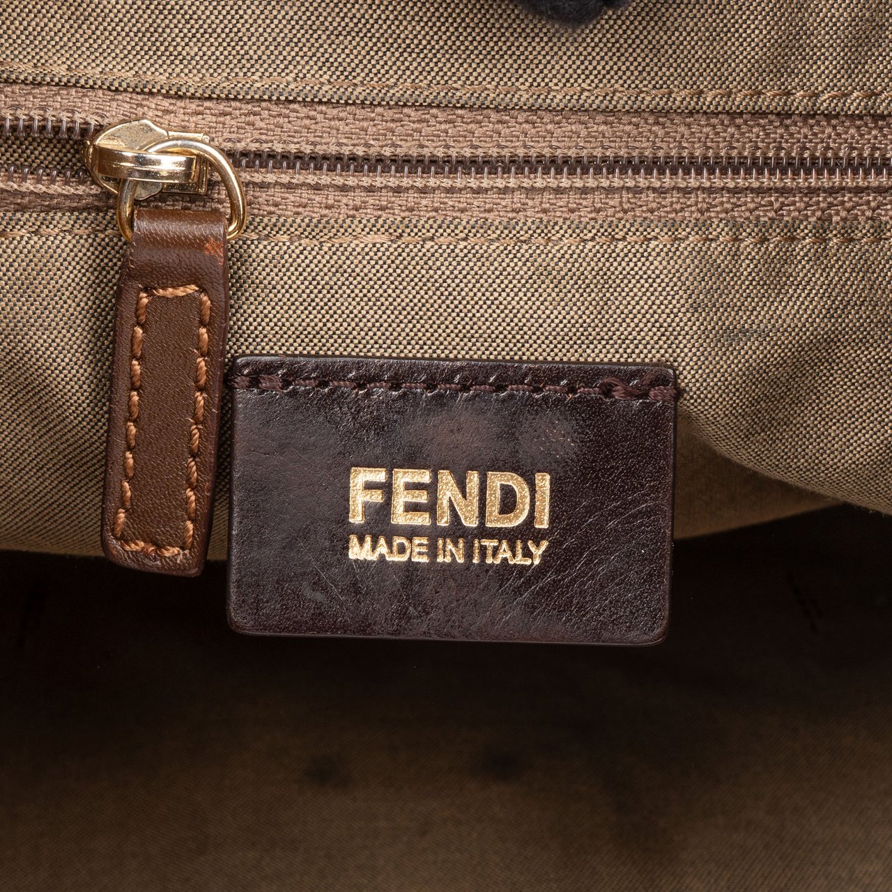 Fendi Fendi Canvas FF Monogram Hobo Bag Bruin